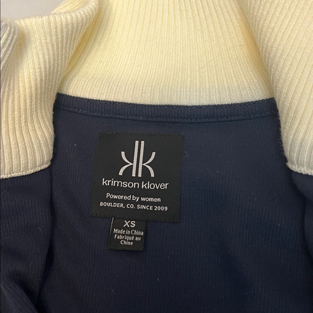 KRIMSON KLOVER BLUE & WHITE QUARTER ZIP PULLOVER SWEATER SKI RESORT WEAR XS - Picture 9 of 12